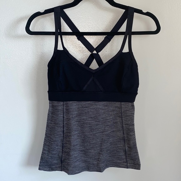 Lululemon Breathe In Black and Grey Tank Top